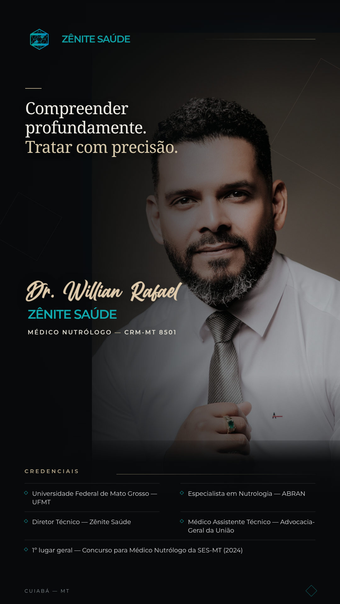 Cartão de apresentação do Dr. Willian Rafael, médico nutrólogo da Zênite Saúde